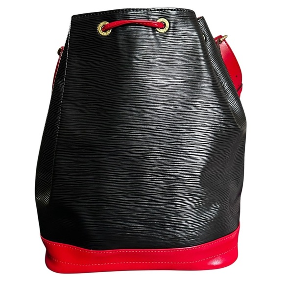 Louis Vuitton Black & Red Epi Leather Noe Castilian Drawstring Shoulder Bag - Picture 7 of 12